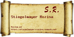 Stiegelmayer Rozina névjegykártya